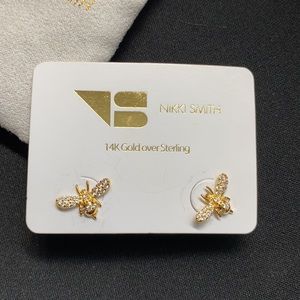 Nikki Smith Gold bumble bee earrings studs